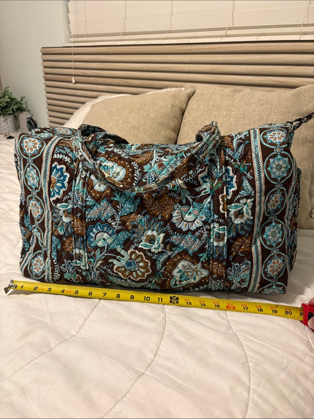 Vintage Vera Bradley Quilted Java Duffle Bag-Large